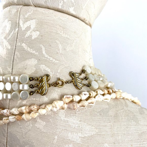 Beachy Pearl Shell Adjustable Layer Necklace - Picture 4 of 9